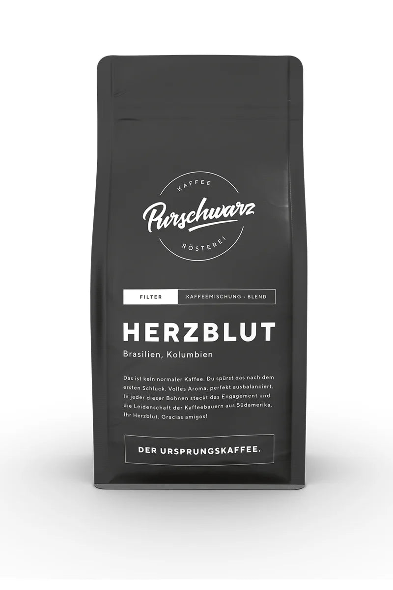 Produktfoto Purschwarz Filterkaffee Herzblut